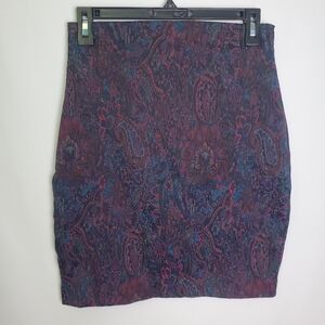 Vintage Express Brocade Jacquard Mini Skirt, Size Large